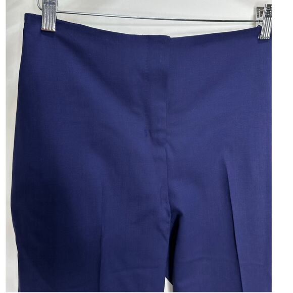 MM Lafleur Clooney Kick Flare Pants Blue Tropical Wool High Rise size 6 - Picture 4 of 11